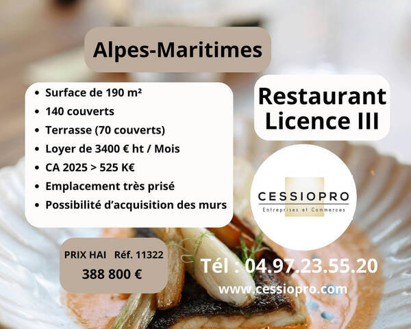 Sale Business restaurant 190 m² Montauroux (83440)