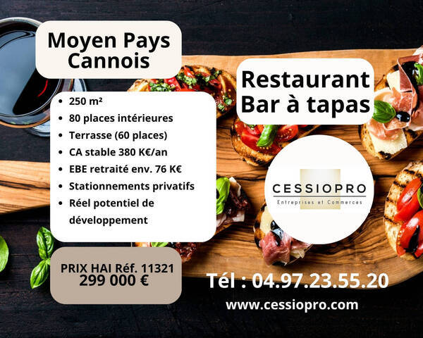 Vente Fonds de commerce restaurant - bar 250 m² Cannes (06150)