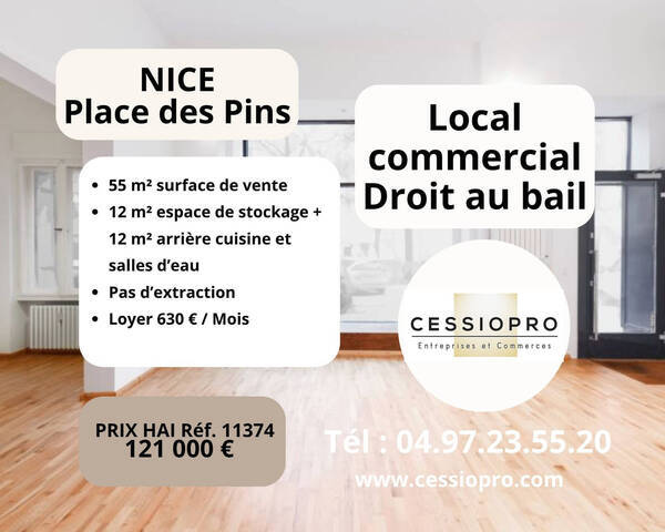 Vente Fonds de commerce cession de droit au bail 70 m² Nice (06300)