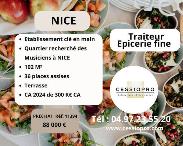 Vente Fonds de commerce traiteur - magasin d'alimentation 102 m² Nice (06000)