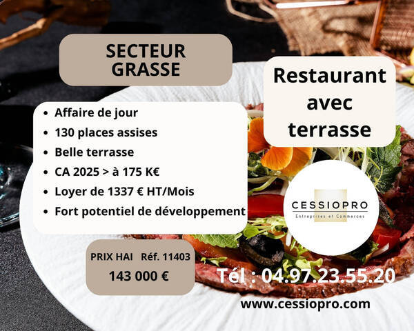 Vente Fonds de commerce restaurant 94 m² Pégomas (06580)