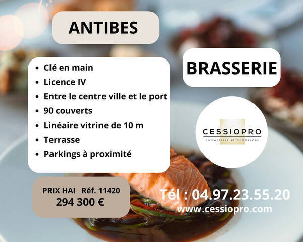 Vente Fonds de commerce brasserie 100 m² Antibes (06160)