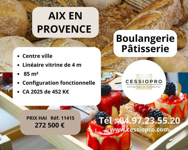Vente Fonds de commerce boulangerie - pâtisserie 85 m² Aix-en-Provence (13090)