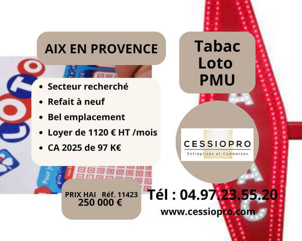 Vente Fonds de commerce tabac 25 m² Aix-en-Provence (13090)