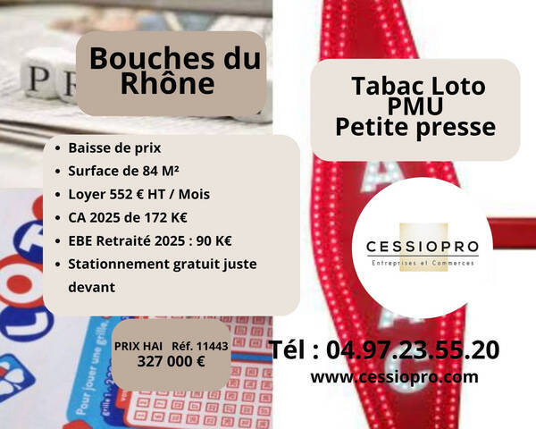 Vente Fonds de commerce tabac - loto 84 m² Salon-de-Provence (13300)