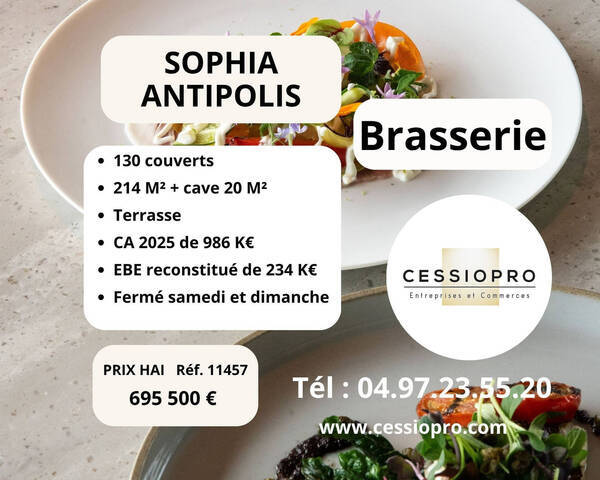 Vente Fonds de commerce brasserie - restaurant 214 m² Antibes (06160)