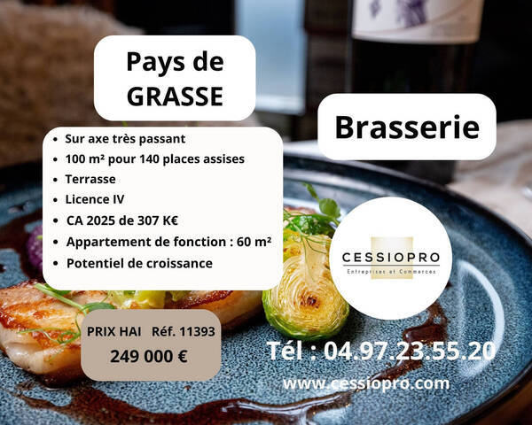 Vente Fonds de commerce brasserie 100 m² Grasse (06130)