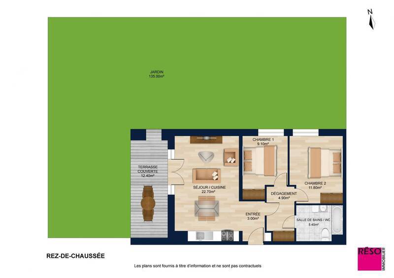 Vente appartement 3 pièces 56.9 m² à Beaumont 74160