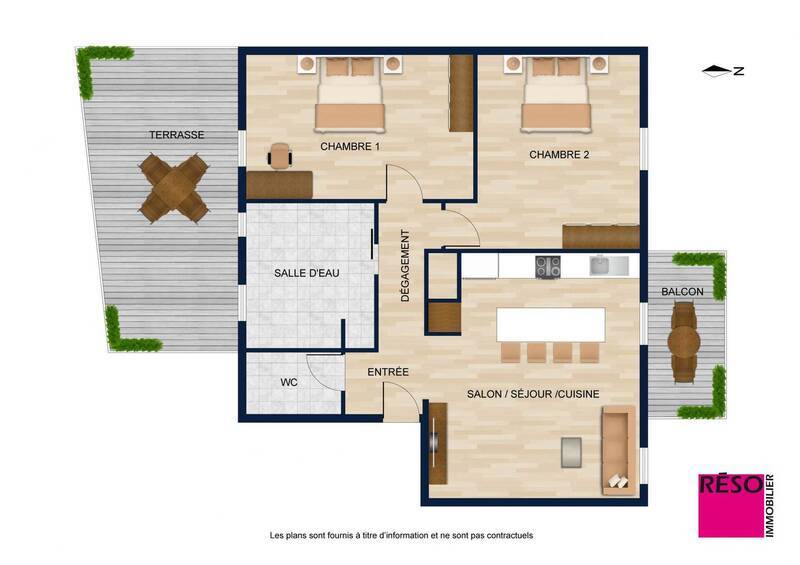 Buy apartment 3 rooms 63.08 m² in Publier 74500