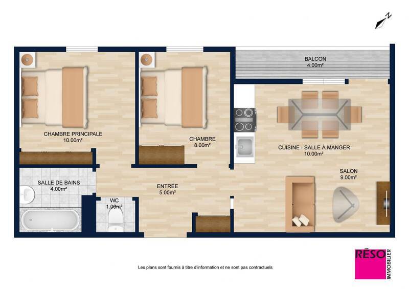 Buy apartment 3 rooms 48 m² in Annemasse 74100
