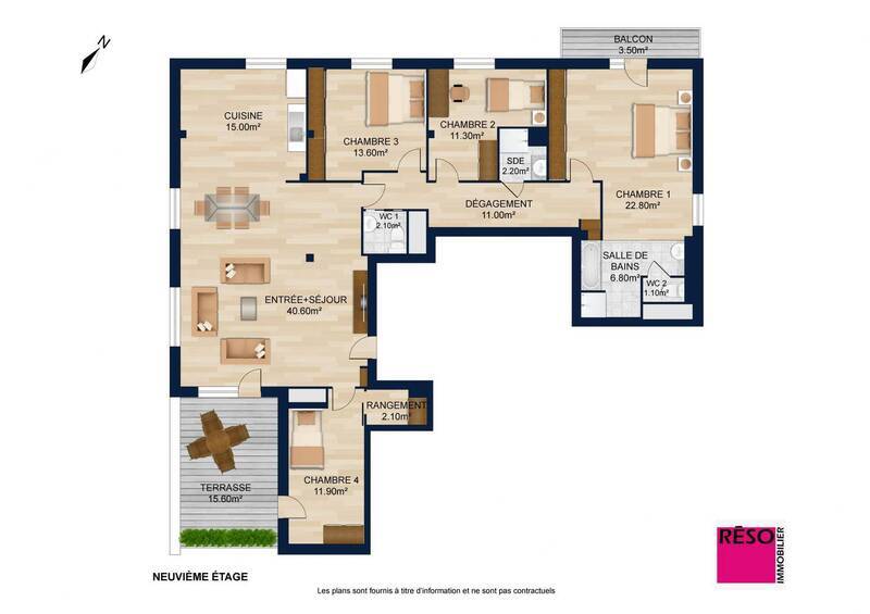 Rent apartment 6 rooms 142 m² in Annemasse 74100 - 2 500 €