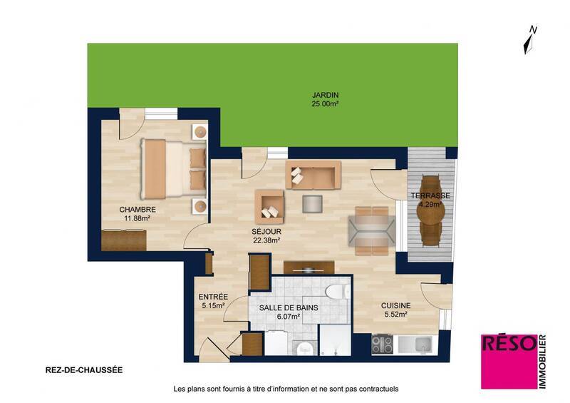 Buy apartment 2 rooms 45.48 m² in Annemasse 74100