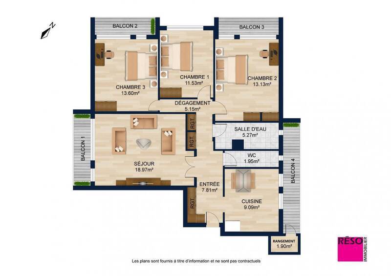 Vente appartement 4 pièces 86.5 m² à Annemasse 74100