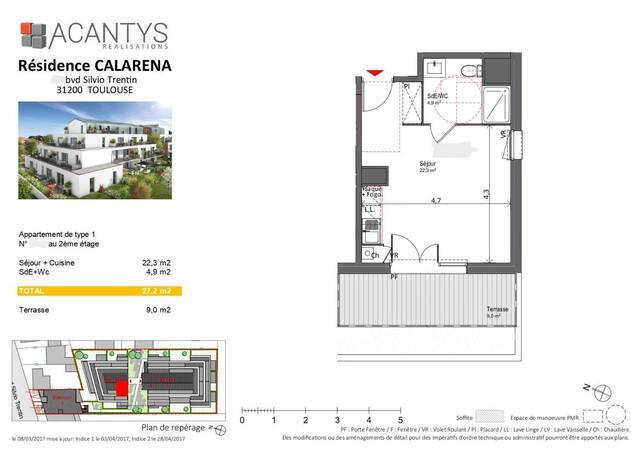 Location appartement 1 pièce 27 m² à Toulouse 31200 (31200)